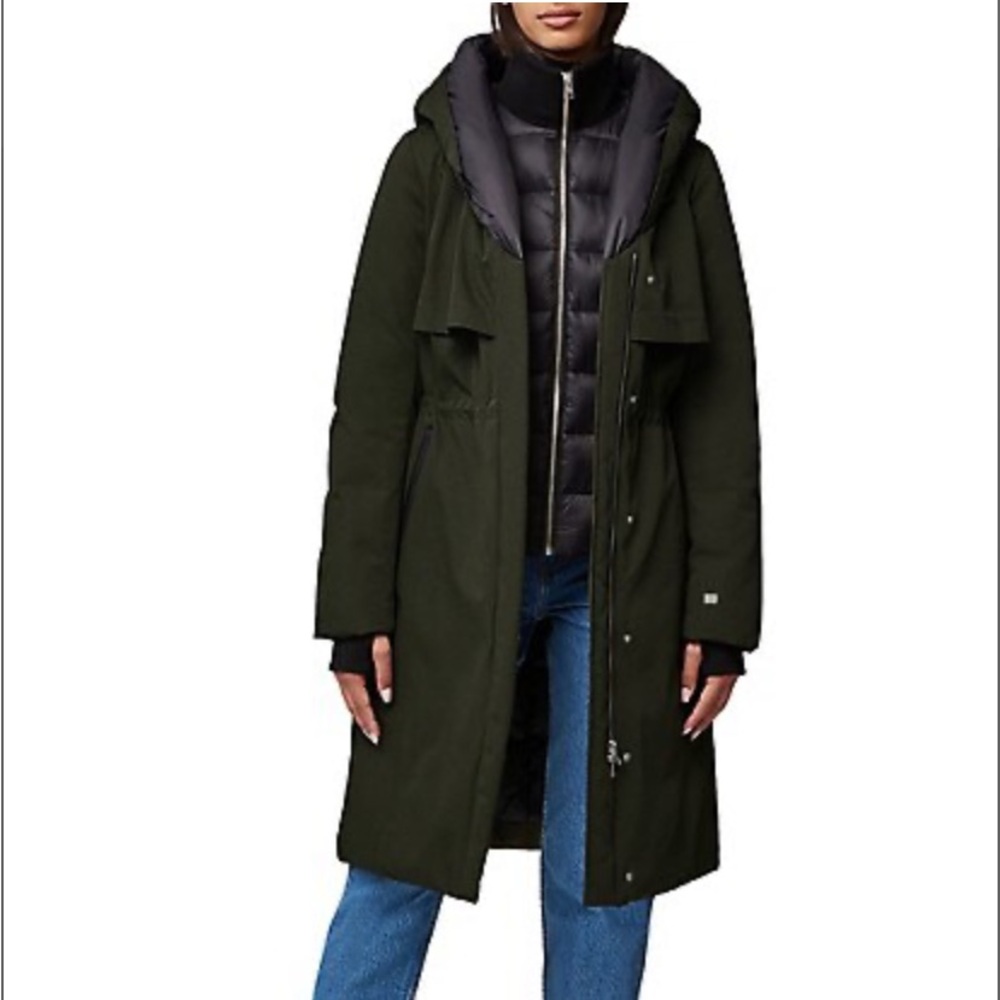 🥰🥰🥰 SOIA & KYO Samara-TD Semi-Fitted Classic Down Coat with Hood, size M